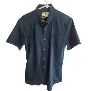 Father Sons Mens Shirt Blue Stretch Casual Minimalist Preppy Slim Fit L Capsule